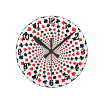 Card Suits Spiral: Wall Clock wall clocks