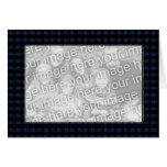 Card Template - Blue & Black Plaid Border