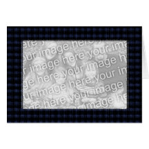Card Template - Blue & Black Plaid Border