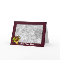 Card Template - Christmas French Horn