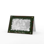 Card Template - Christmas Pine & Bows