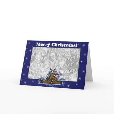 Card Template - Christmas Reindeer by pawtraitart