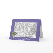 Card Template - Cross & Flowers