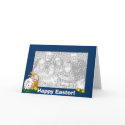 Card Template - Easter Bunny (blue border) by pawtraitart Card Template - Easter Bunny (blue border)