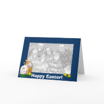 Card Template - Easter Bunny (blue border)
