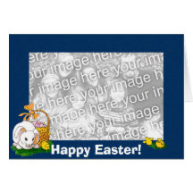 Card Template - Easter Bunny (blue border)