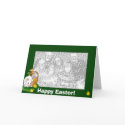 Card Template - Easter Bunny (green border)