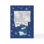 card, template, snowman, new, year, holiday,