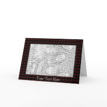 Card Template - Red Plaid Border