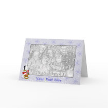 Card Template - Snowman & Snowflakes Christmas