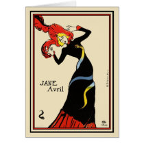 Card: Toulouse Lautrec - Jane Avril by VintageCabaret Card: Toulouse Lautrec - Jane Avril