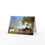 Card: Two Bay Mare & a Grey  Pony