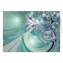 Card Two Toned Blue Glass Abstract