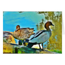 Card Two Wild Ducks