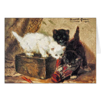 Card: VINTAGE CAT ART : TEATIME FOR KITTENS by VintagePets Card: VINTAGE CAT ART : TEATIME FOR KITTENS