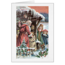 Card Vintage Christmas Santa