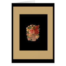 Card Vintage Floral Black Gold Frame