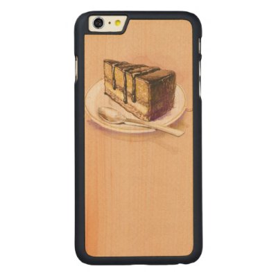 Card with painted watercolor cake carved® maple iPhone 6 plus case
