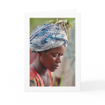 Card, "Young Woman Picking Rice"