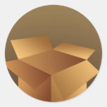 Cardboard Box Round Stickers