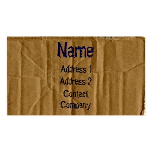 Cardboard Business Card (front side)