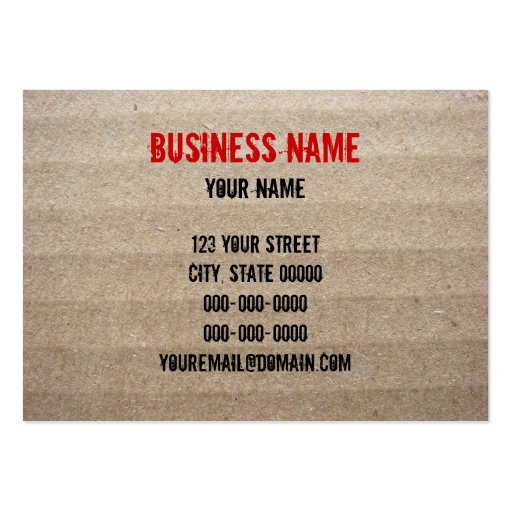 Cardboard Business Card Template (front side)