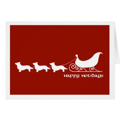 Cardigan Corgis Pulling Santa's Sleigh