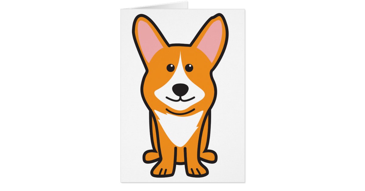 Cardigan Welsh Corgi Dog Cartoon Card | Zazzle