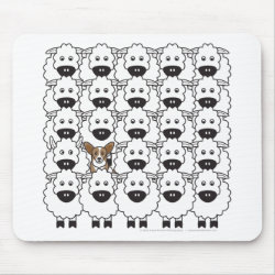 Cardigan Welsh Corgi in the Sheep mousepad