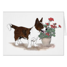 Cardigan Welsh Corgi Notecard  ~  Brindle