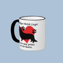 Cardigan Welsh Corgis Leave Paw Prints mugs