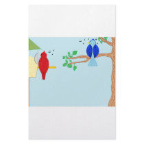 Cardinal and Bluebird stationery