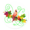 Cardinal and Leaves stickers