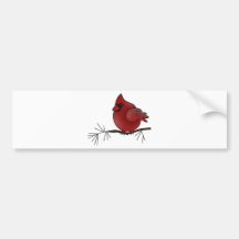 cardinal bird bumper sticker