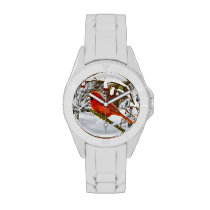 Cardinal Bird in the Snow Watch at Zazzle