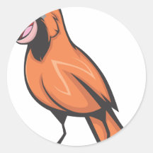 Cardinal Bird Round Sticker