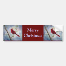 Cardinal Christmas Bumper Sticker