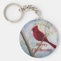 Cardinal Christmas Keychain