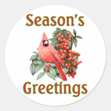Cardinal Christmas Stickers