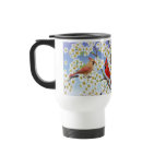 Cardinal Couple in Flowering Tree Travel Mug