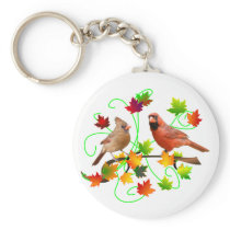 Cardinal Couple Key Chain