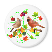 Cardinal Couple Refrigerator Magnets