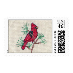 Cardinal Cross Stitch stamp