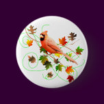 Cardinal & Fall Leaves