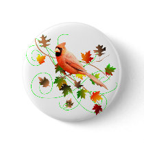Cardinal & Fall Leaves buttons