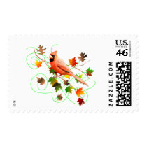 Cardinal & Fall Leaves stamps