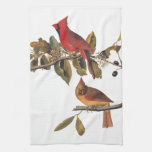 Cardinal Grosbeak Audubon Birds of America Kitchen Towel