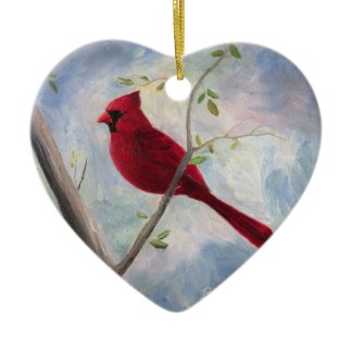 cardinal Heart Ornament ornament