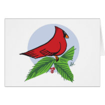 Cardinal Holiday card by Madsahara cards
