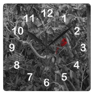 Cardinal in a Tree Wall Clock